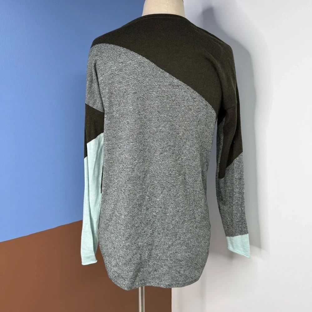 Smartwool Women's‎ Shadow Pine Colorblock Sweater Twilight Blue Heather Medium